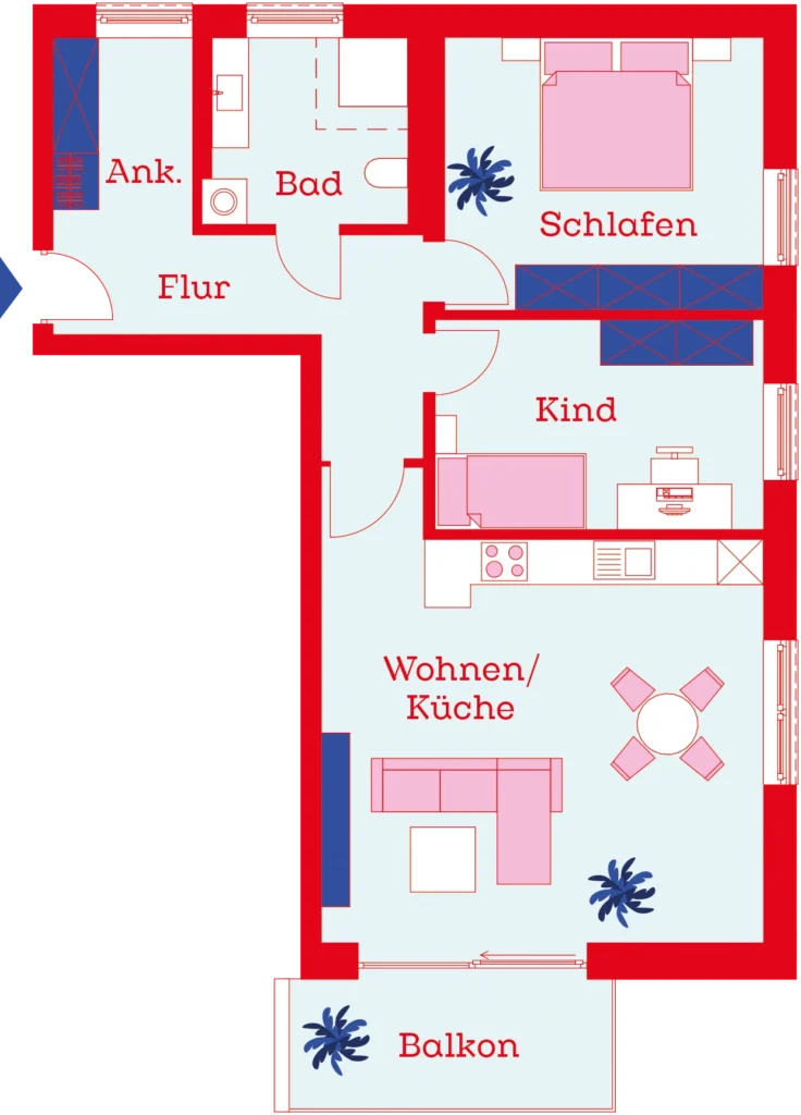 Grundriss Wohnung WE 01