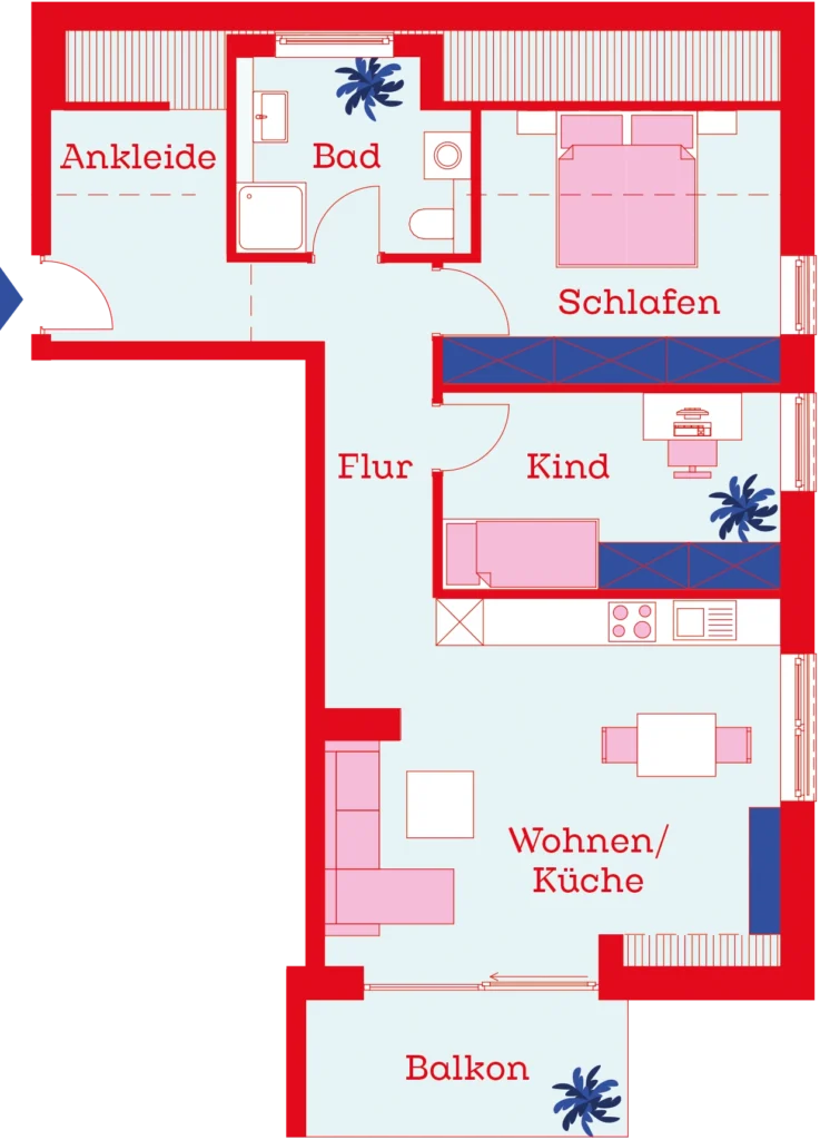 Grundriss Wohnung WE 09